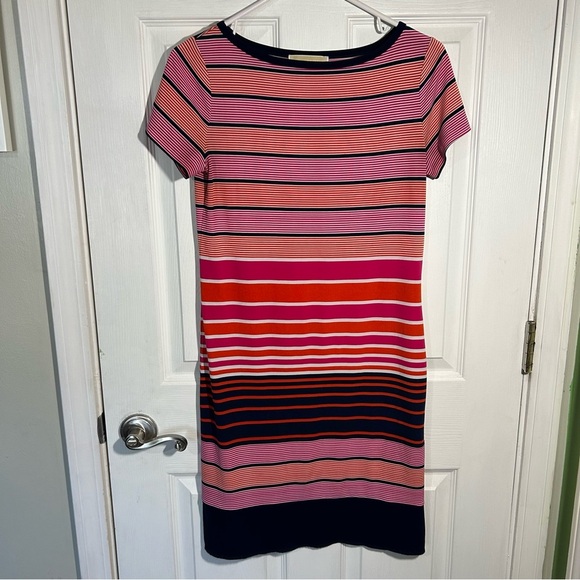 Michael Kors womens short sleeve t-shirt sundress Sz XS Colorful Stripped dress - Picture 3 of 14
